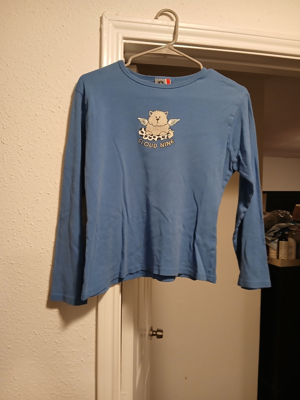 Arizona Jean Vintage Cloud Nine Blue Long-Sleeve Women's Top